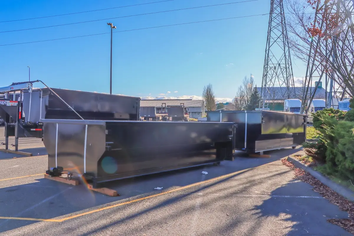 Roll-off dumpster ready for waste disposal at job site for 20 Yard Dumpster Rental in Gainesville